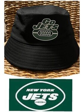 New York Jets Black "Go Jets" Bucket Hat